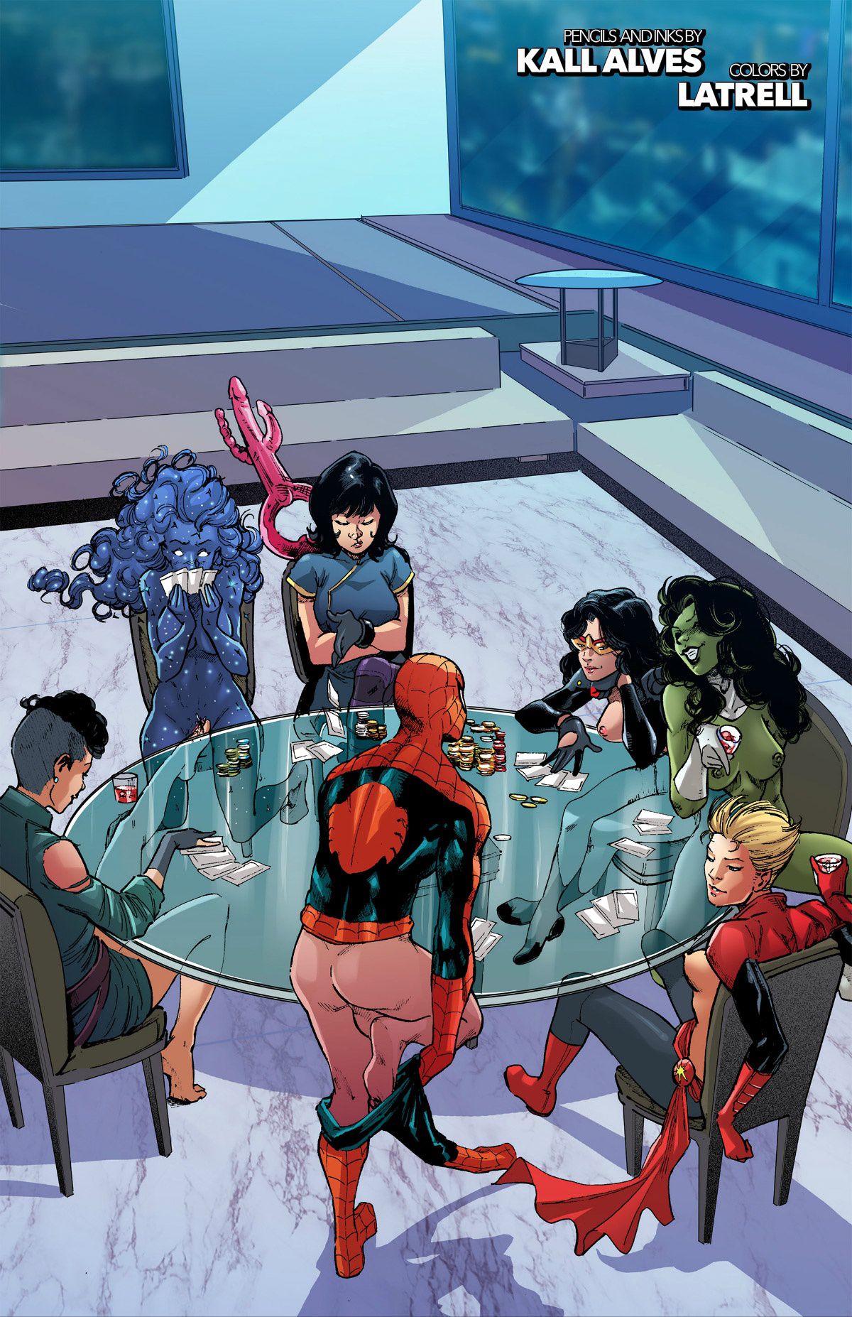 A-Force Strip Poker Stars (Spider-Man , The Avengers) [Tracy Scops] #11