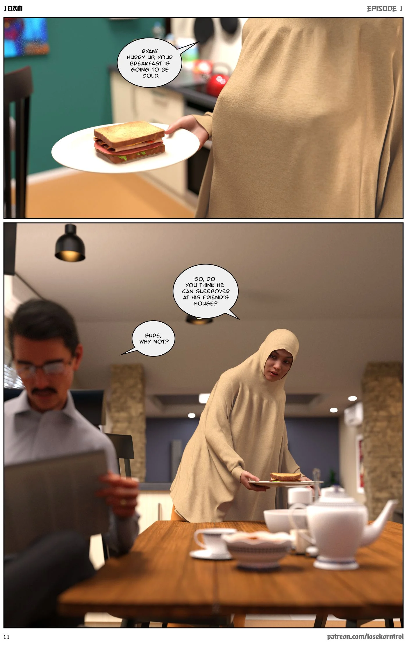 10 AM [LoseKorntrol, Hijab 3DX] - Chapter 1 — Page 12