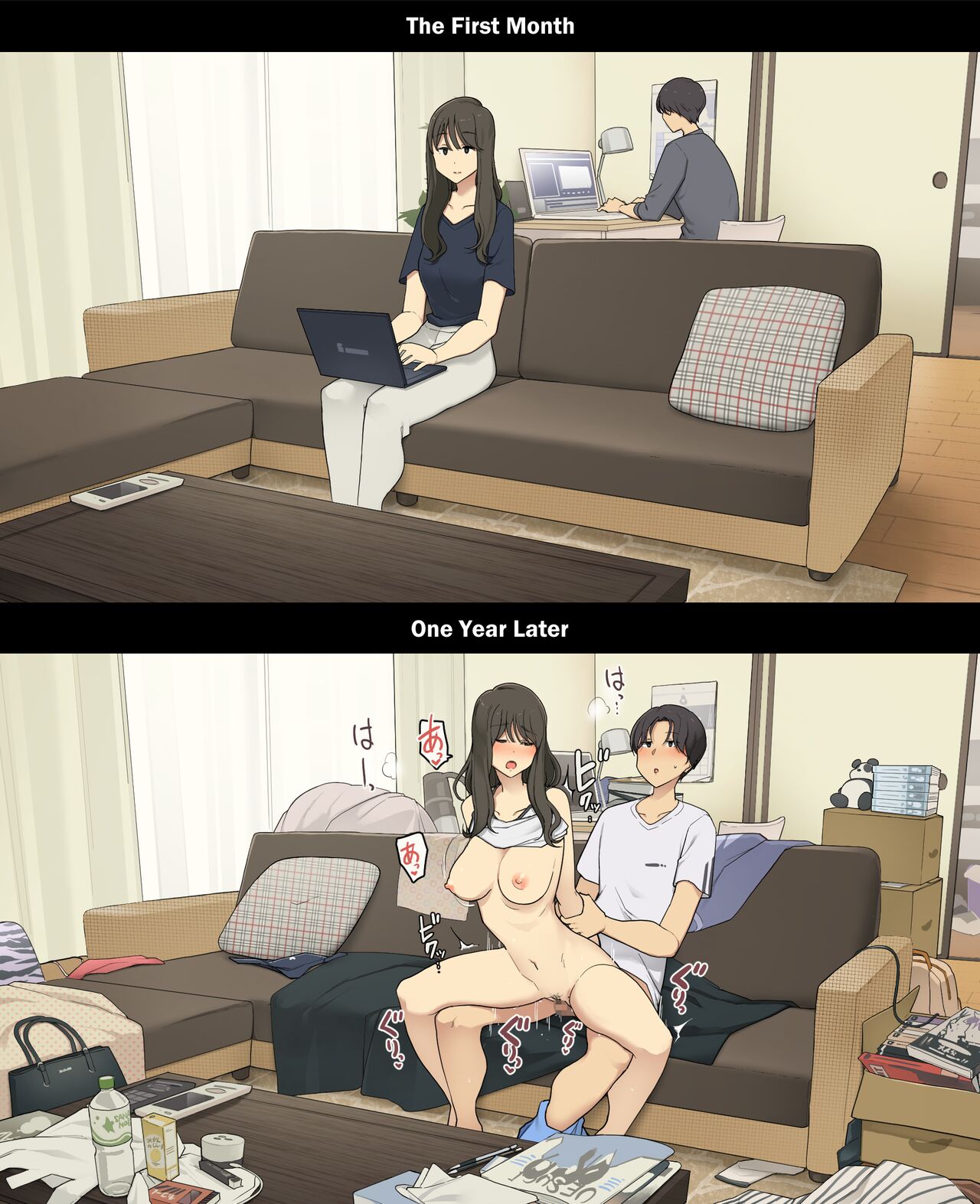 A Day in the Life of a Couple: Their First Month Living Together vs. One Year Later - Chapter 1 — Page 10