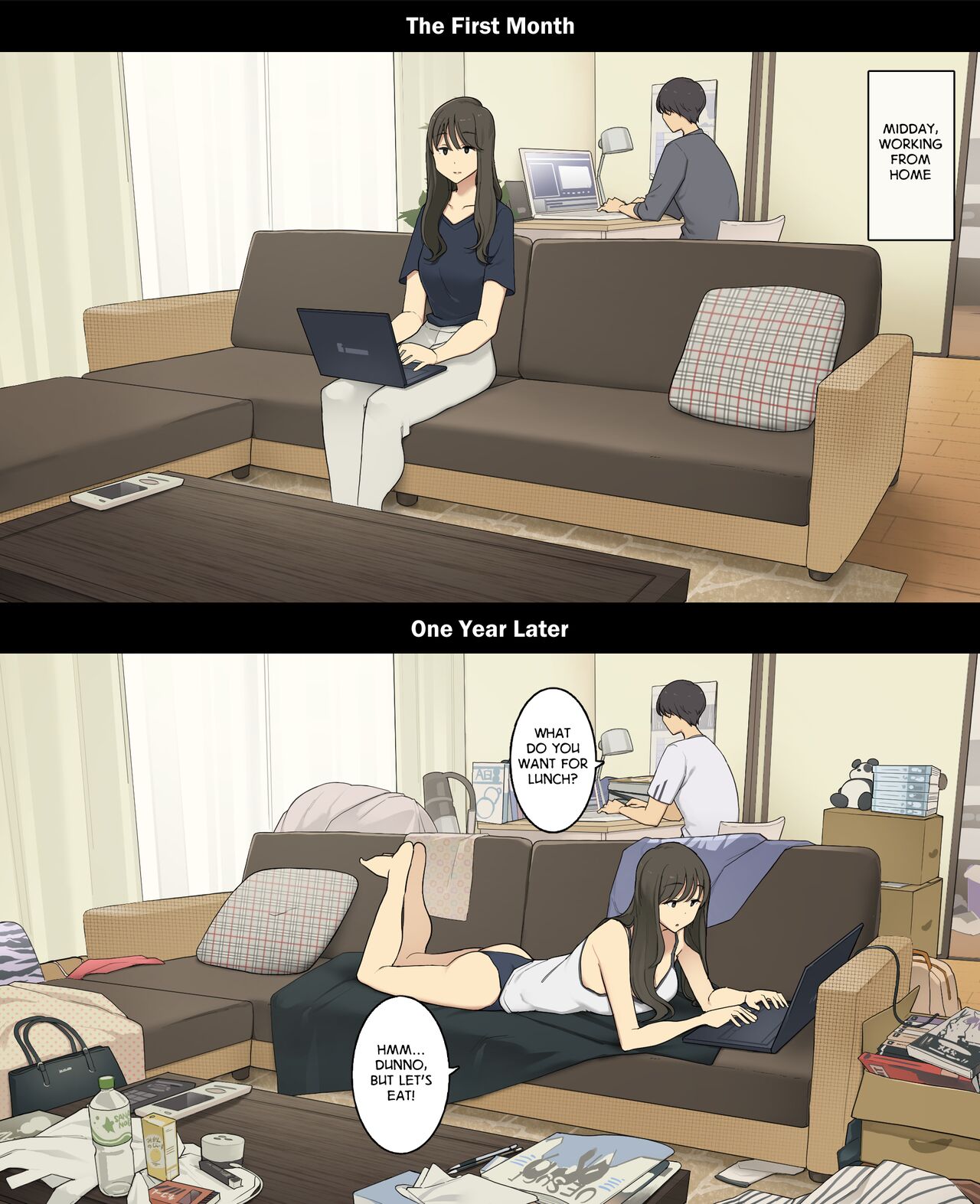 A Day in the Life of a Couple: Their First Month Living Together vs. One Year Later - Chapter 1 — Page 6