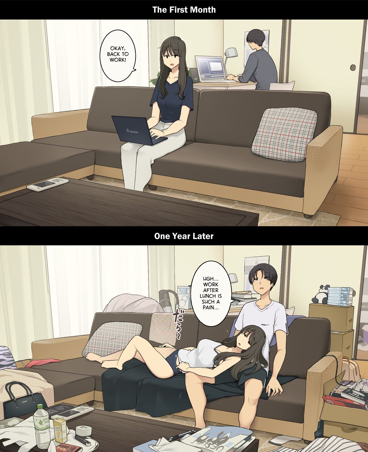 A Day in the Life of a Couple: Their First Month Living Together vs. One Year Later - Chapter 1 — Page 8