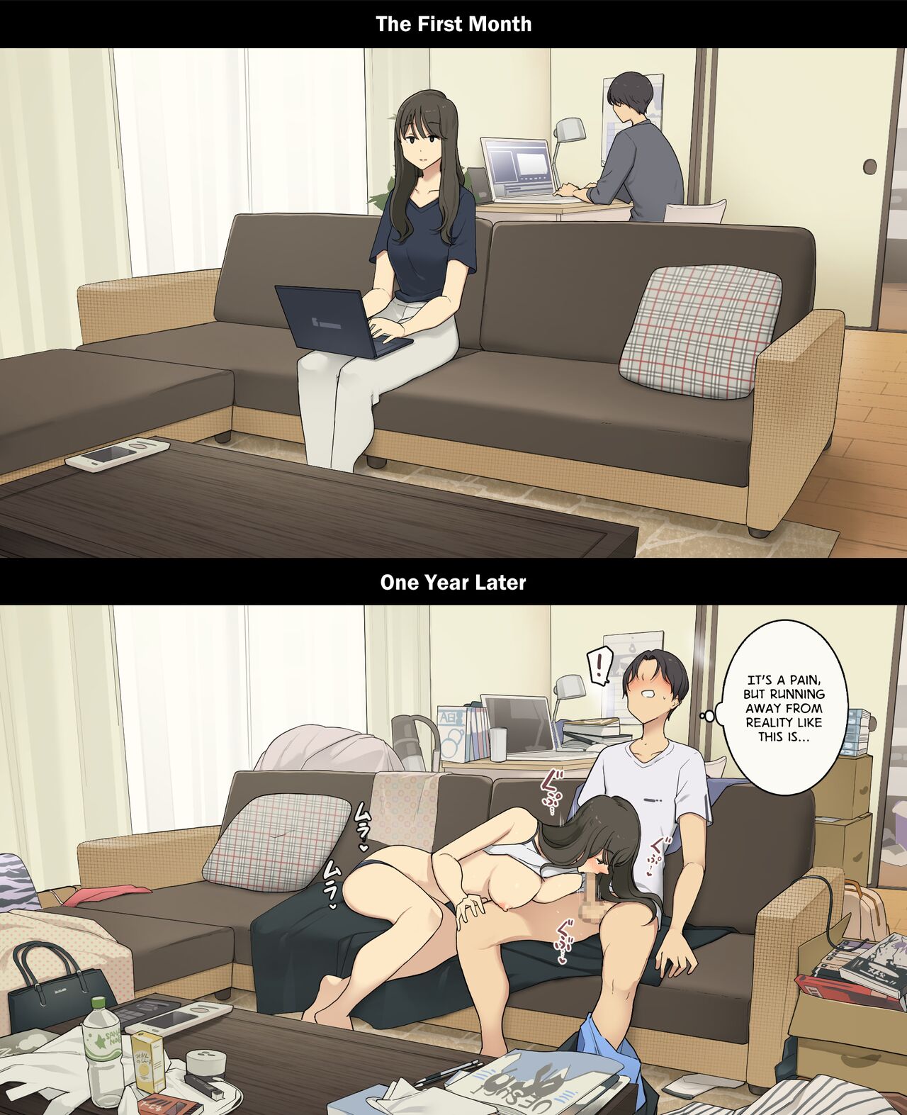 A Day in the Life of a Couple: Their First Month Living Together vs. One Year Later - Chapter 1 — Page 9