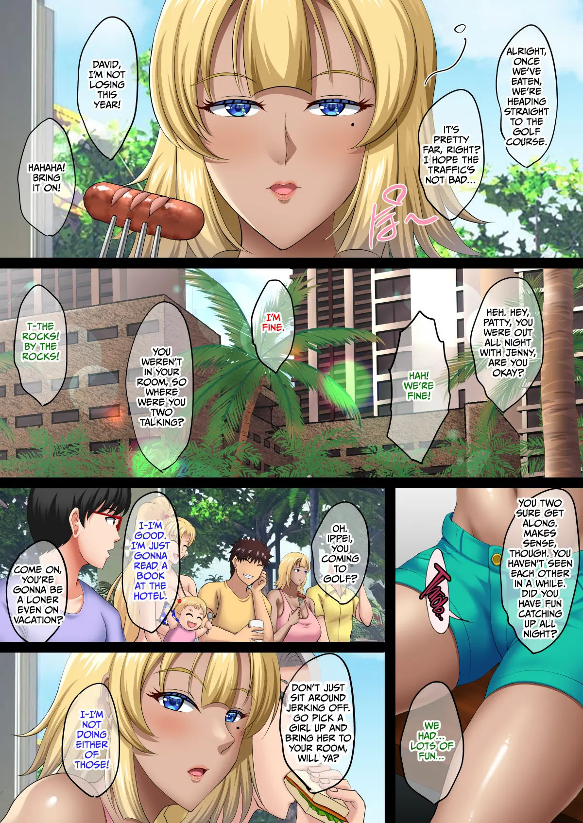InCha Otouto ga Nangoku Beach de Kinpatsu Bakunyuu Oyako o Matomete Netotte Haramaseru Hanashi - Chapter 1 — Page 133